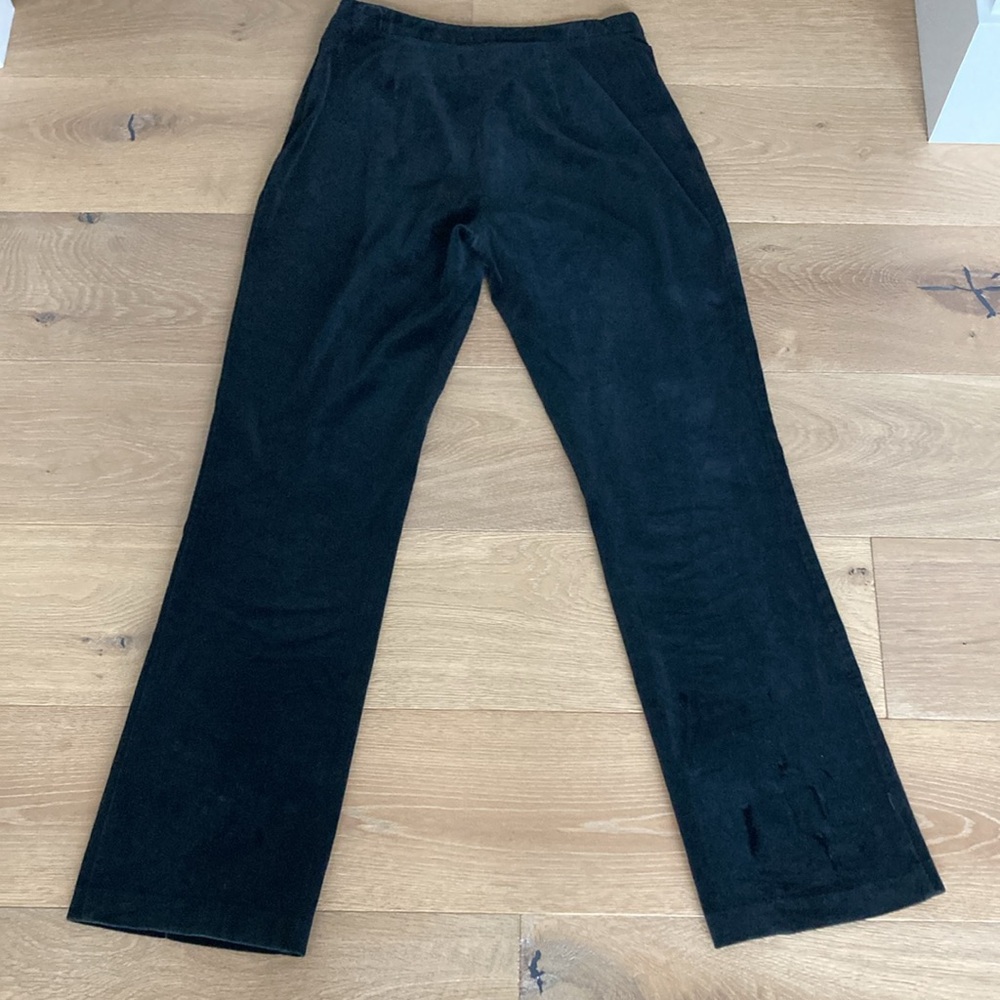 JAX Black Velvet Straight Leg Trousers